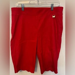 Rafella Comfort Red Bermuda Shorts Size 14